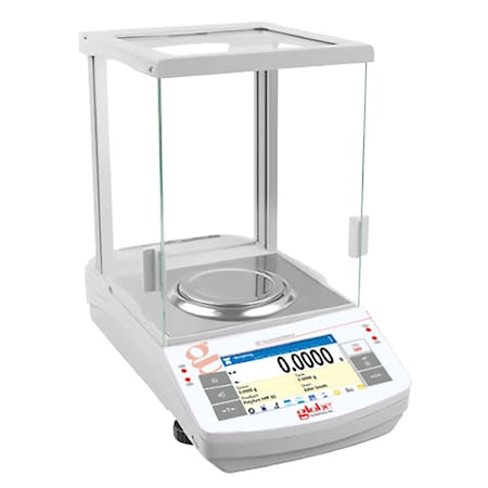 Globe Scientific Balance, Analytical, Touchscreen, 220g x 0.1mg, Ext Calibration, 100-240V, 50-60Hz GBT-224